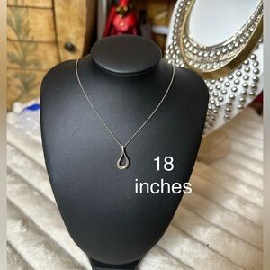 Tiffany & Co. Elsa Peretti Teardrop Pendant Necklace 18” Sterling Silver